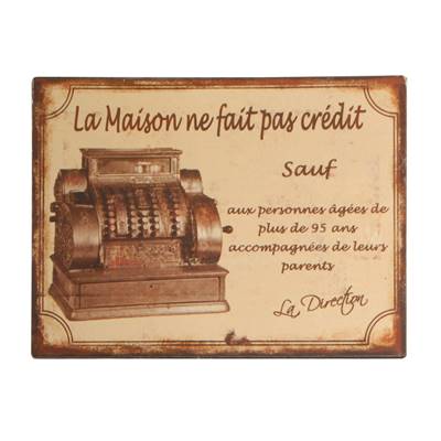 Plaque "Crédit"
