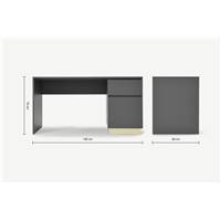 Elsdon bureau gris charbon et laiton