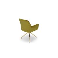 Olivier chaise de bureau velours jaune moutarde et doré