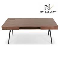 Dinavi bureau en bois noyer et métal noir