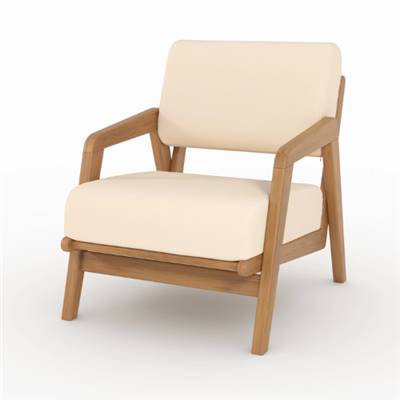 Jones fauteuil de jardin acacia et tissu beige clair