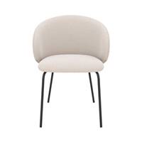Nalon chaise en tissu beige pieds métal noir