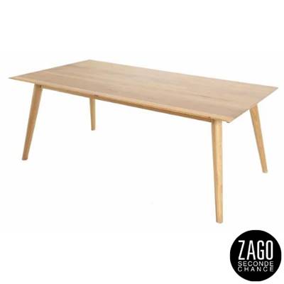 Elfy table extensible en chêne massif 180cm avec allonge en option