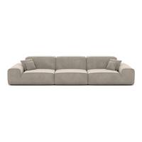 Doreli canapé 4 places en velours beige foncé
