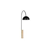 Prince lampadaire mtal noir et travertin naturel