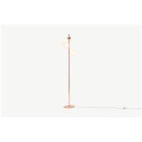 Globe lampadaire triple cuivre et verre dpoli