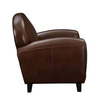 Westfild fauteuil marron en croute de cuir enduite