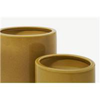 Marcie lot de 2 cache-pots jaune moutarde