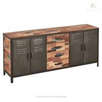 Factory buffet bois de bateau recyclé 4 portes 4 tiroirs L200cm