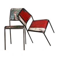 Kléo chaise métal et bois de bateau recyclé