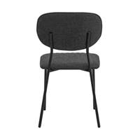 Kota lot de 4 chaises de repas en tissu gris foncé pieds métal noir