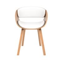 Zunilda chaise en PU blanc et bois clair