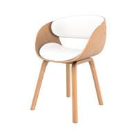 Zunilda chaise en PU blanc et bois clair