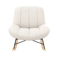 Mouty rocking chair en tissu bouclette blanc cassé