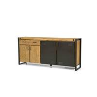 Kiko buffet acacia et métal 1 tiroir 4 portes