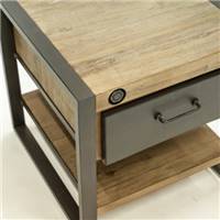 Kiko table de chevet acacia et métal 1 étagère 1 tiroir