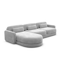 Spiag canapé d'angle gauche en velours gris clair