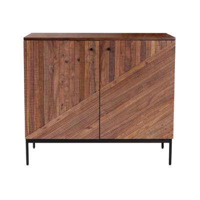 Maize petit buffet 2 portes en bois recyclé et métal