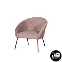 Marco fauteuil en velours marron clair