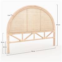 Singa tête de lit 140cm en rotin naturel clair