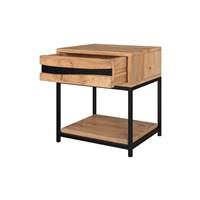 Zen table de chevet en bois d'acacia et métal