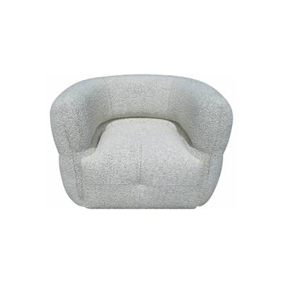 Melki fauteuil pivotant en tissu bouclette gris clair