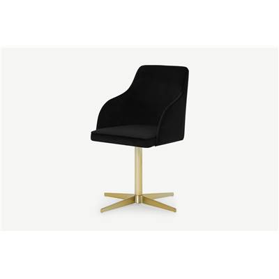 Keira chaise de bureau en velour noir