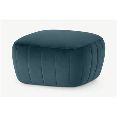 Alixandra pouf velours recyclé beu clair