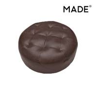 Scott pouf cuir marocain rond brun rtro