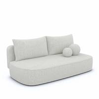 Aldo canapé-lit 2 places en tissu bouclé blanc