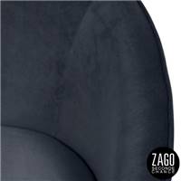 Safir fauteuil style scandinave en velours gris foncé et bois d'hévéa naturel