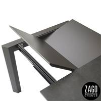 Scar table à manger carrée en céramique noire extensible L90
