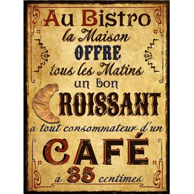 Plaque "Au bistro la maison" 25*33