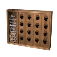 Range bouteilles mural (16 bouteilles) avec réserve bouchons