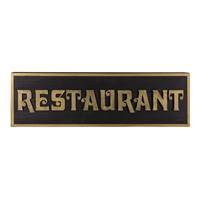 Caisson bois et fer "Restaurant" 60 x 18 cm