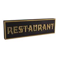 Caisson bois et fer "Restaurant" 60 x 18 cm
