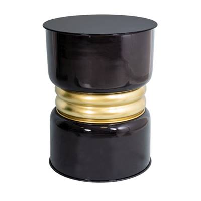 Tabouret métal Noir/Or "Disco"
