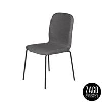 Sense chaise en tissu gris foncé piètement métal noir