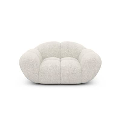 Sigono fauteuil en tissu bouclé blanc