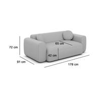 Shoo canapé 2 places en tissu texturé beige