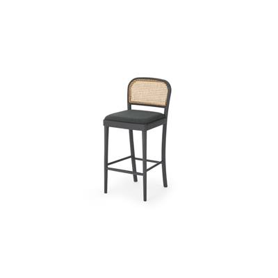 Raleigh tabouret de bar gris charbon et rotin