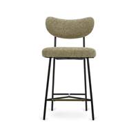 Lama tabouret de bar tweed taupe et métal noir