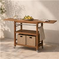 Desserte d'extérieur en bois de teck 90cm