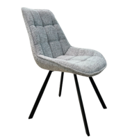 Telma chaise en tissu chenille gris piètement noir