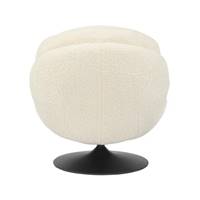 Topi fauteuil pivotant effet bouclette blanc