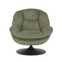 Topi fauteuil pivotant velours côtelé vert
