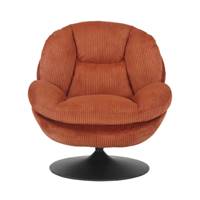 Topi fauteuil pivotant velours côtelé terracotta