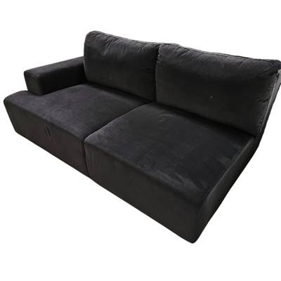 Canapé droit en velours noir