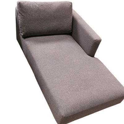 Méridienne angle droit tissu polyester gris