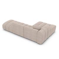 Mazu canapé d'angle gauche en tissu texturé beige